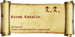 Kozek Katalin névjegykártya